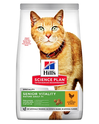 Hill’s Science Plan Senior Vitality Adult 7+ kattefôr med kylling & ris