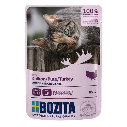 Avbildet: Bozita Turkey (Kalkun) - Chunks in sauce 85g