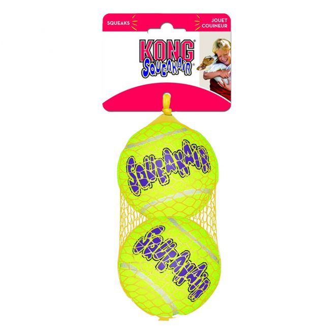 Avbildet: Kong AirDog Squeaker Tennisball Hundeleke Large 2 stk