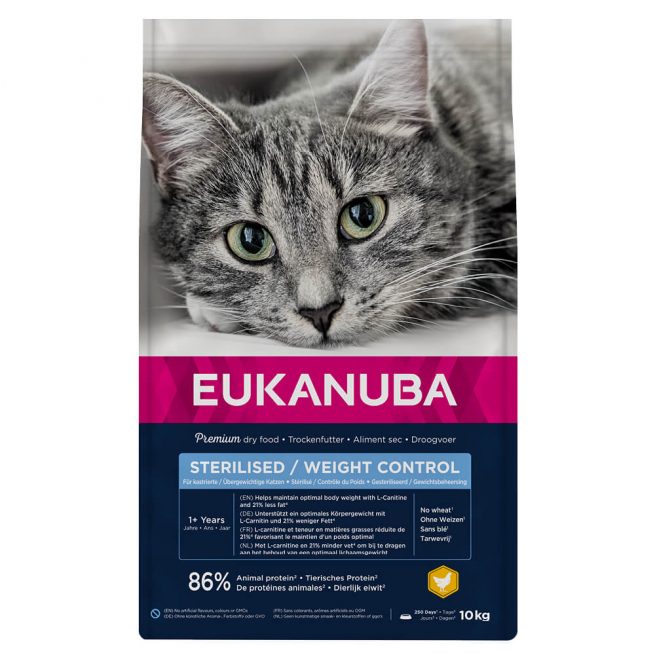 Avbildet: Eukanuba Cat Sterilised Weight Control - 10 kg