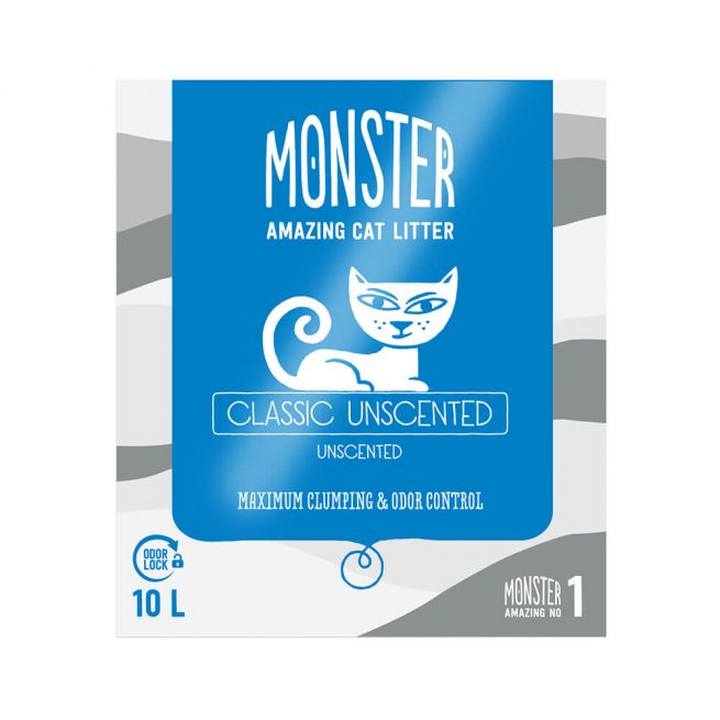 Avbildet: Monster Kattesand 10L - Classic Unscented