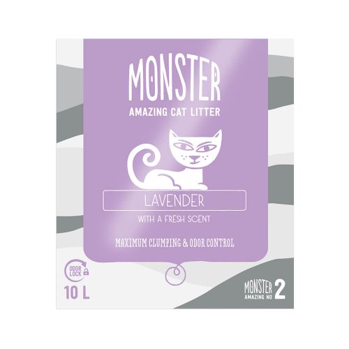 Avbildet: Monster Kattesand 10L - Lavender