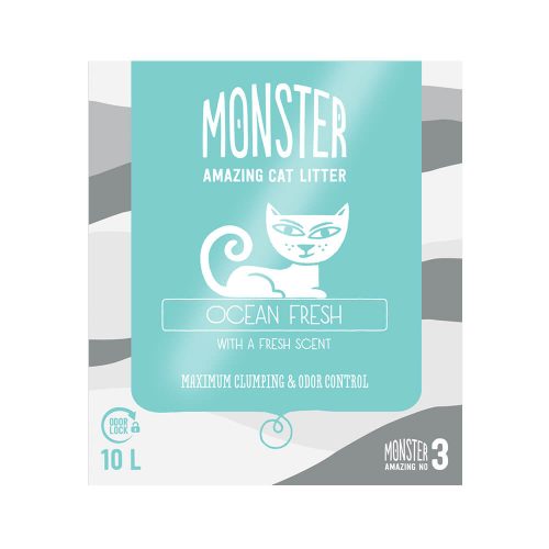Avbildet: Monster Kattesand 10L - Ocean Fresh