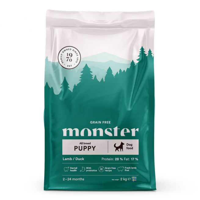 Avbildet: Monster Dog Grain Free Puppy All Breed, 2 kg