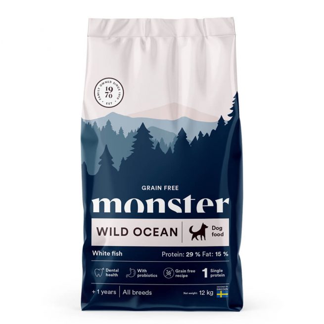 Avbildet: Monster Dog Grain Free Wild Ocean, 12 kg