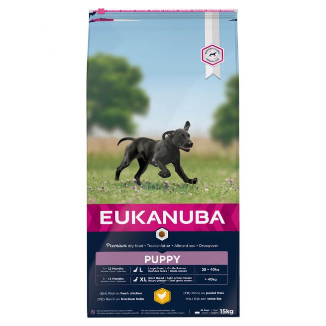 Avbildet: Eukanuba Puppy Large Breed, 15 kg