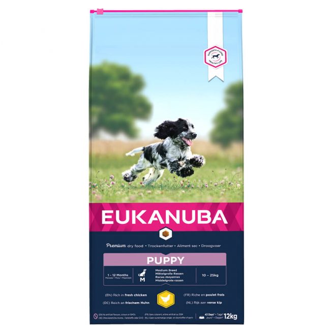Avbildet: Eukanuba Puppy Medium Breed, 12 kg