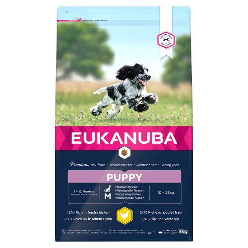 Avbildet: Eukanuba Puppy Medium Breed, 3 kg