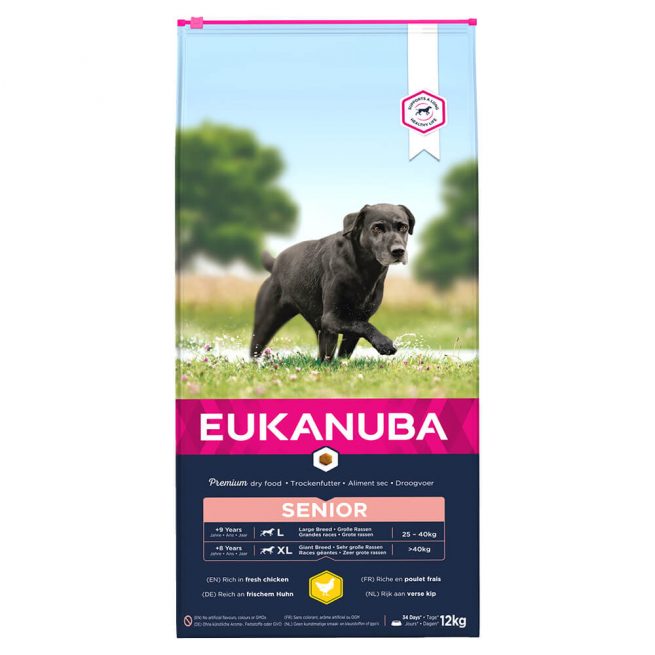 Avbildet: Eukanuba Senior Large Breed, 12 kg