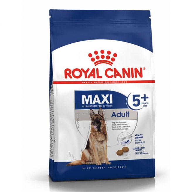 Avbildet: Royal Canin Adult Maxi 5+ hundefôr