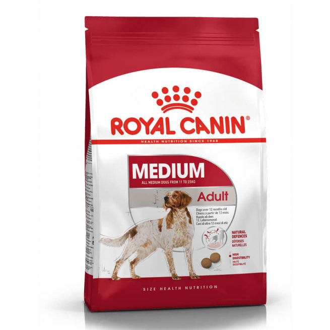 Avbildet: Royal Canin Adult Medium hundefôr