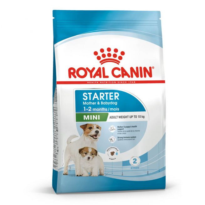 Avbildet: Royal Canin Starter - Mother and babydog Mini hundefôr