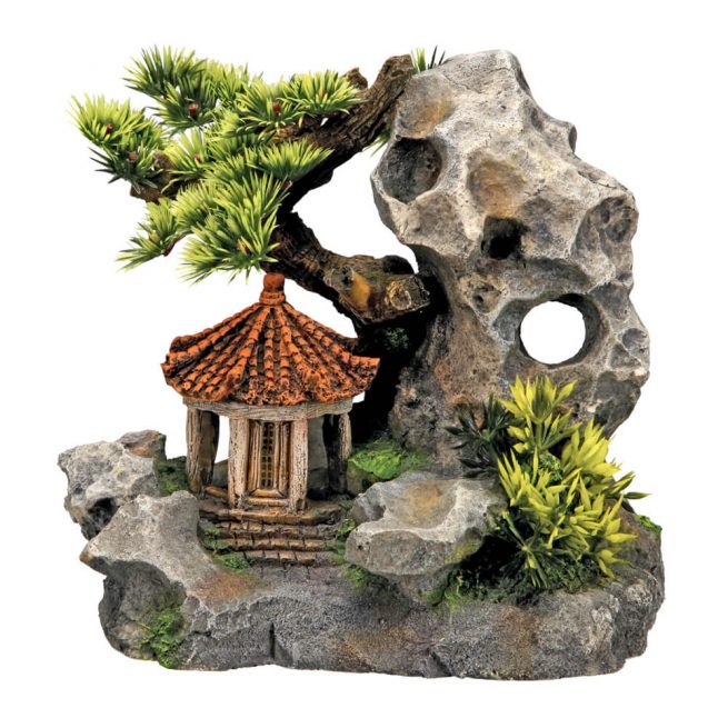 Avbildet: Nobby Akvariedekor Tempel på klippe