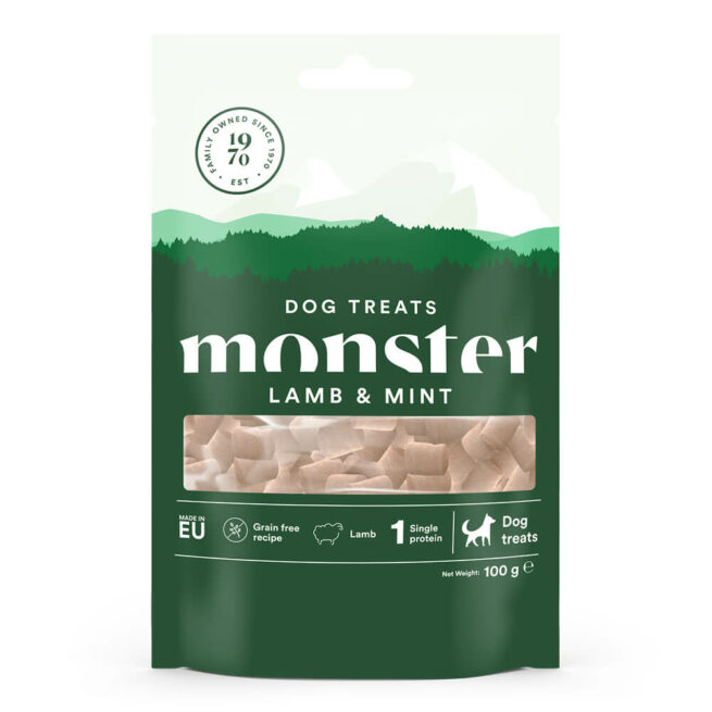 Avbildet: Monster, Baked Treats, Lamb & Mint