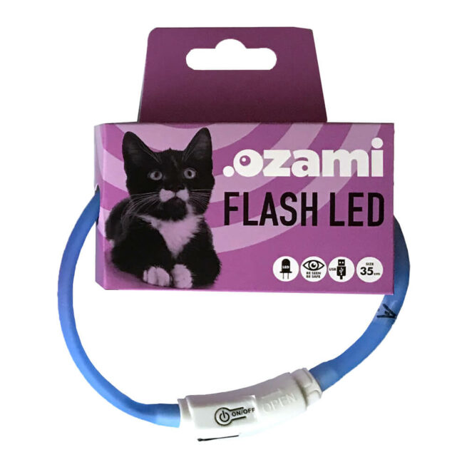 Avbildet: Ozami, Flash LED Kattehalsbånd, Blå