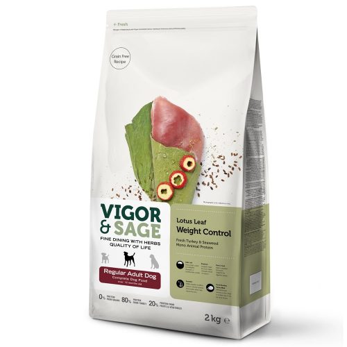 Avbildet: Vigor & Sage, Lotus Leaf Weight Control Regular Adult, 2 kg