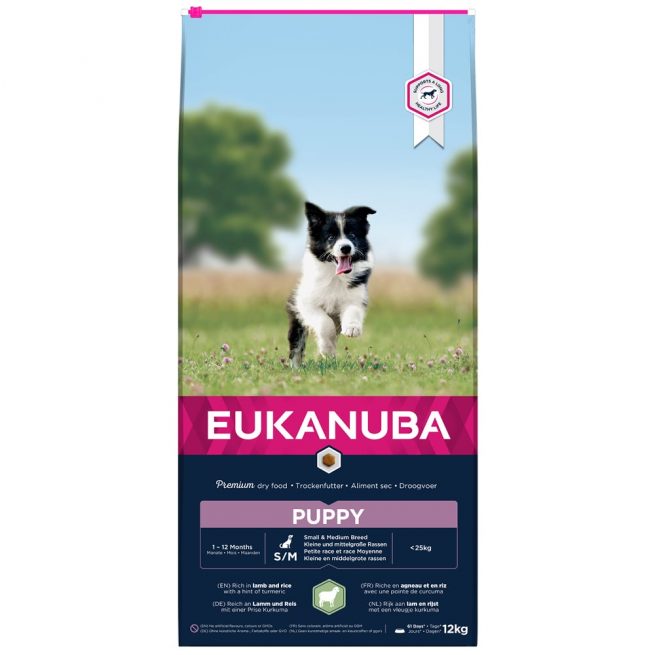 Avbildet: Eukanuba Puppy Small/Medium Breed, Lamb & Rice, 12 kg