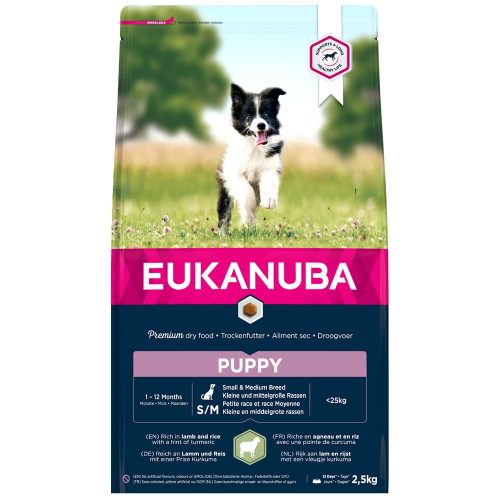 Avbildet: Eukanuba Puppy Small/Medium Breed, Lamb & Rice, 2,5 kg