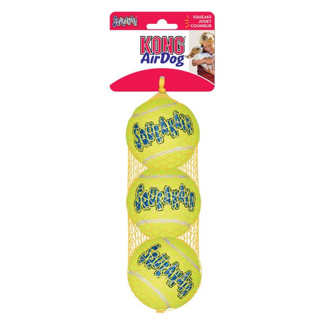 Avbildet: Kong AirDog Squeaker Tennisball Hundeleke Small 3 stk