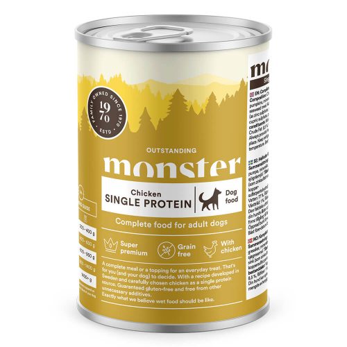 Avbildet: Monster - Våtfôr til hund - Single Protein Kylling
