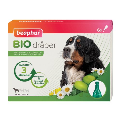 Avbildet: Beaphar Biodråper til hund over 30kg mot lopper og flått