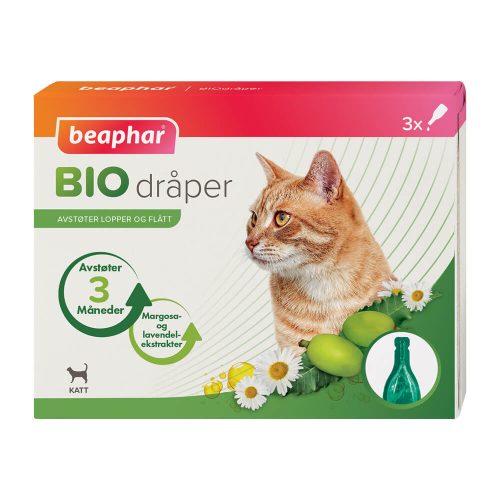 Avbildet: Beaphar Biodråper til katt mot lopper og flått