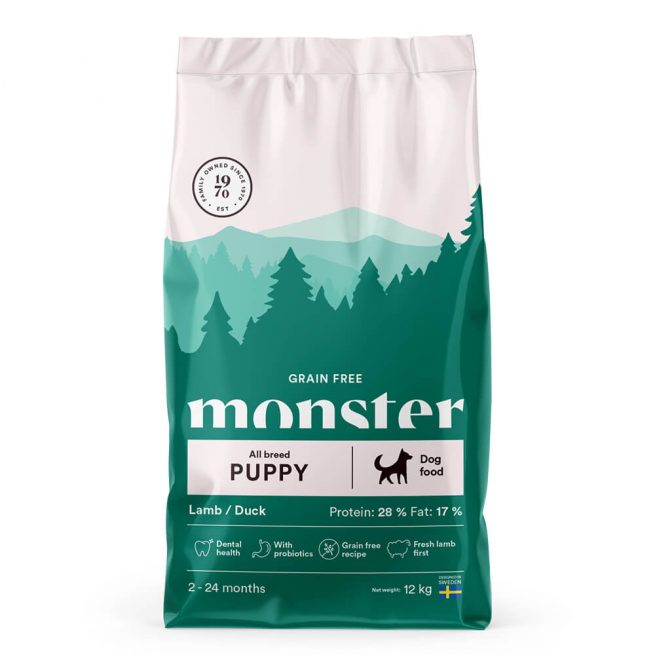 Avbildet: Monster Dog Grain Free Puppy All Breed, 2 kg