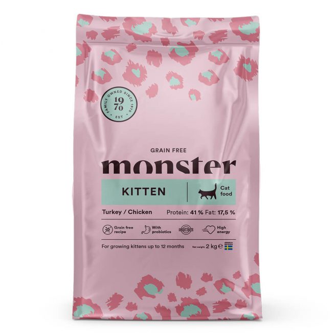 Avbildet: Monster Cat Grain Free Kitten, 2 kg
