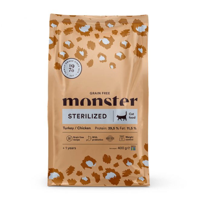 Avbildet: Monster Cat Grain Free Sterilized, 400 g