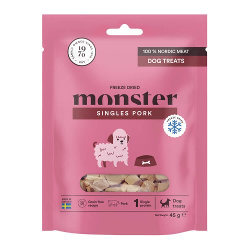 Avbildet: Monster Dog Freeze Dried Singles Pork