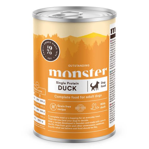 Avbildet: Monster - Våtfôr til hund - Single Protein Duck