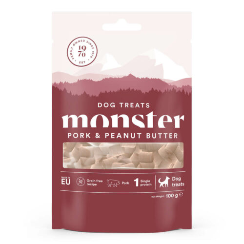 Avbildet: Monster, Baked Treats, Pork & Peanut Butter