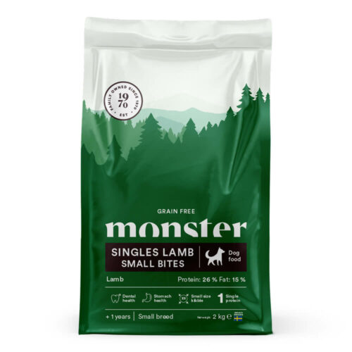 Avbildet: Monster Dog Grain Free Singles Lamb Small Bites, 2 kg