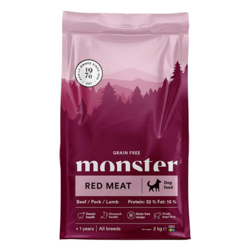 Monster Tørrfor Hund Grain Free Red Meat 2kg