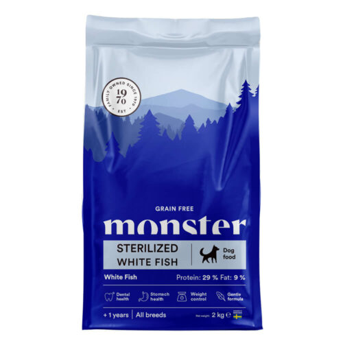 Monster Tørrfor Hund Grain Free Sterilized White Fish 2kg