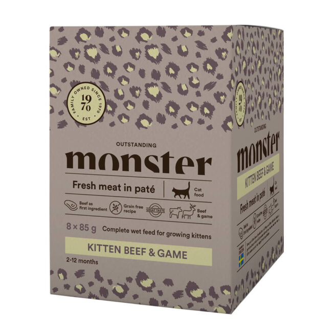 Monster Cat Pouches Kitten Beef & Game